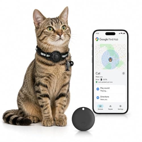 Pet Tracker,GPS Collar for Cats (Android Only) Smart tag,Waterproof Compatible with Google Find My,No Monthly Fee,Advanced Tracking Solution Smart Collar for Pet Safety Ideal Small Large Cats