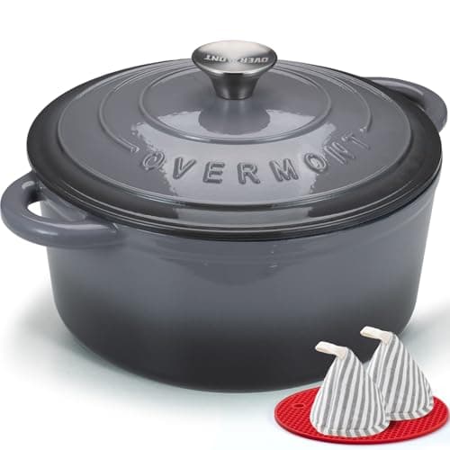 Overmont 7-Quart Enameled Cast Iron Dutch Oven w/ Handle Covers for $40 + free shipping