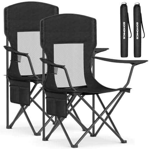 SONGMICS 2 Pack Breathable Camping Chairs, 330 lb(Black/Blue) $33.56 + Free S&H w/ Prime or $35+