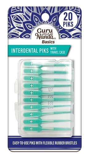 GuruNanda Interdental Picks wi...ble Rubber Bristles - 20 Picks