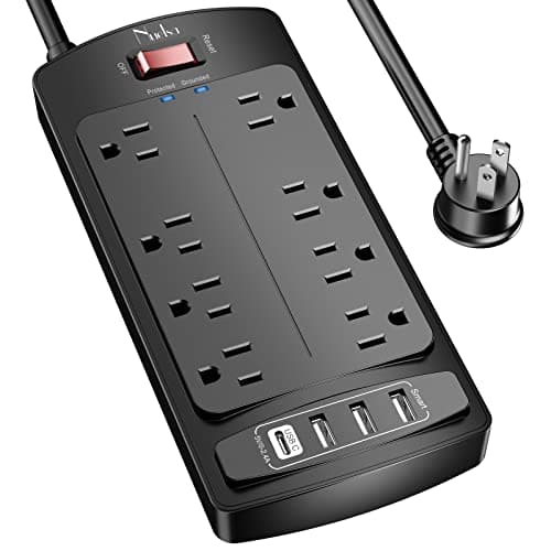 Nuetsa 8-Outet USB Surge Protector Power Strip w/ 6-Foot Cord for $14 + free shipping w/ Prime