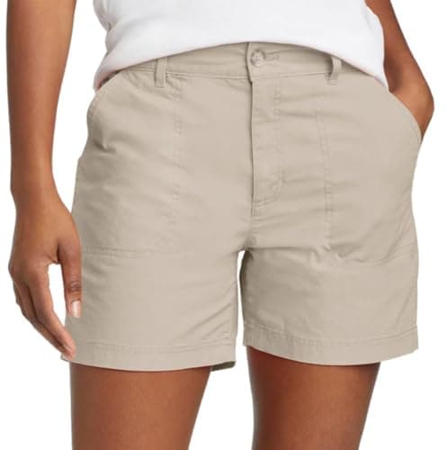 Eddie Bauer Women's Adventurer Stretch Ripstop Shorts (US, Numeric, 14, Regular, Regular, Tan)