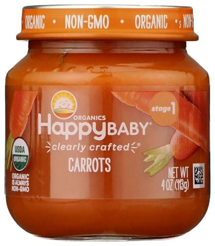 Happy Baby Organic Stage 1 Carrots Baby Food, 4 OZ