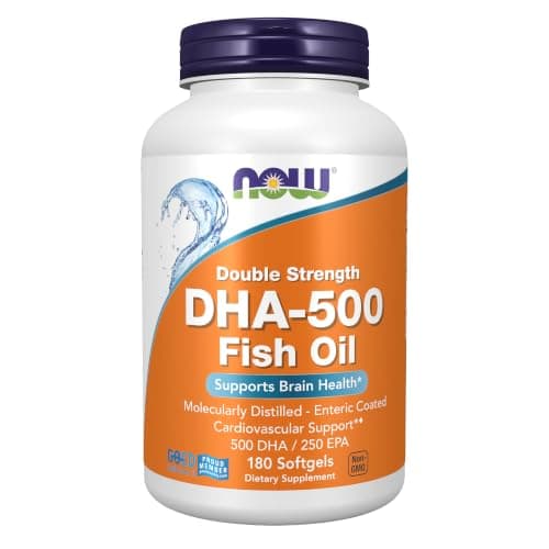 NOW Foods Supplements, DHA-500...ts Brain Health*, 180 Softgels