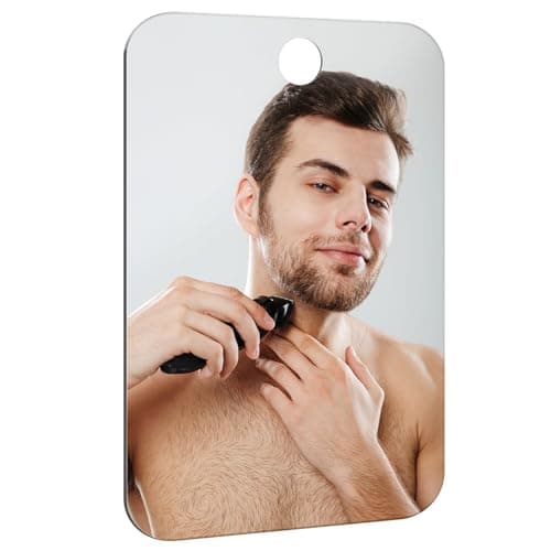 Nyosye Shower Mirror Fogless for Shaving Anti-Fog Frameless Wall Hanging Makeup,10.16" L x 7.87" W,Gainsboro