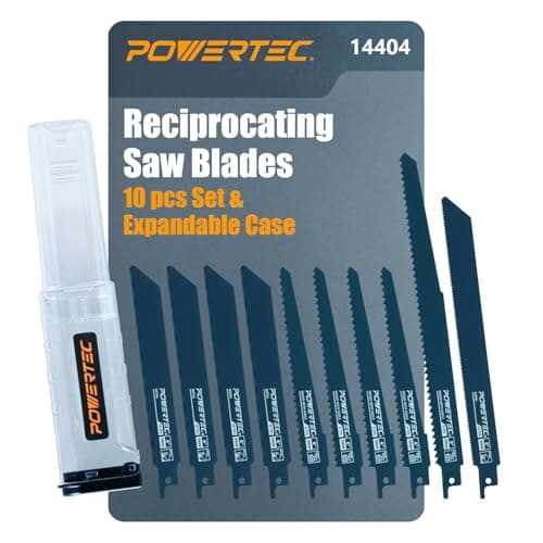 Powertec 10-Piece Metal and Wood Reciprocating Saw Blades Set for $10 + free shipping w/ Prime