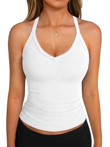 GKBK Women's V-Neck Racerback Ribbed Tank Top (various) $5.40 + Free Shipping w/ Prime or on $35+