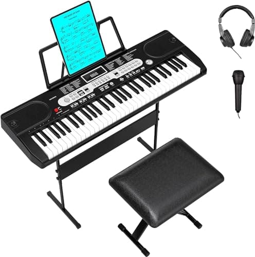 Electric Keyboard Piano 61 Key... Adapter & Microphone Included