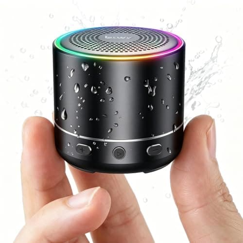 Mini Bluetooth Speaker, 2026 Ultra-Light Mini Bluetooth Speaker, IP7 Waterproof Brief Design, Small Shower Travel Speaker for Outdoor, 8H Playtime, Perfect for Backpacking, Bike, Beach & Gift Black