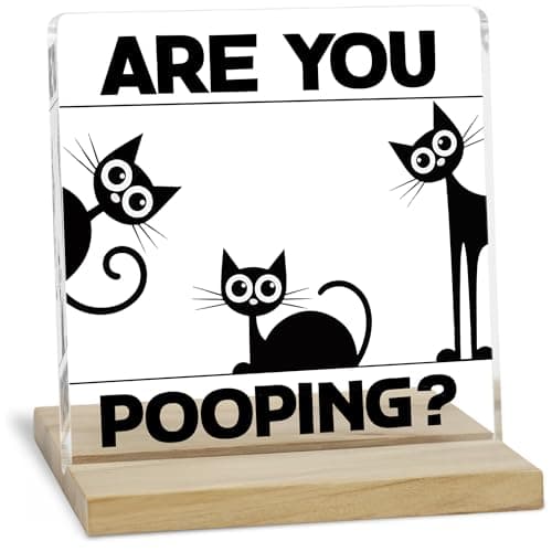 Acrylic Bathroom Decor Sign, Are You Pooping Plaque, Funny Western Bathroom Decoration