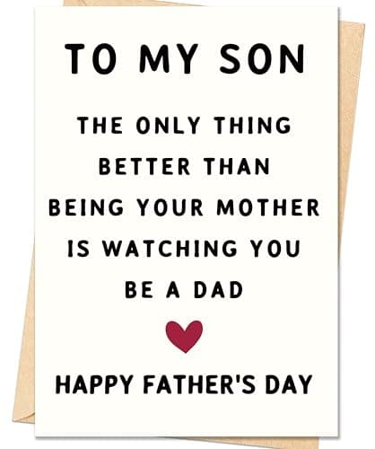 Smithtuy Fathers Day Card Gifts for Son, Father’s Day Cards Gifts Decorations for Son from Mom