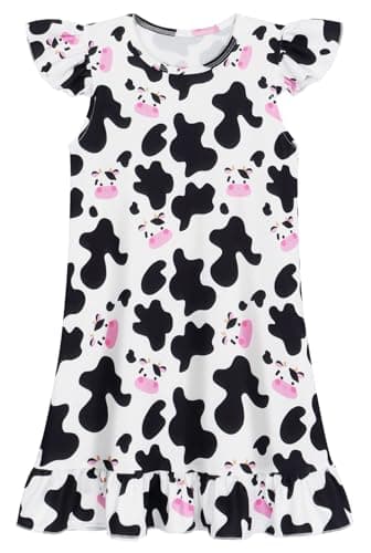 WonderBabe Girls Nightgowns Cute 3D Print Pajamas for Toddler Girls Princess Nightgown Sleepwear for Kids size 7-8