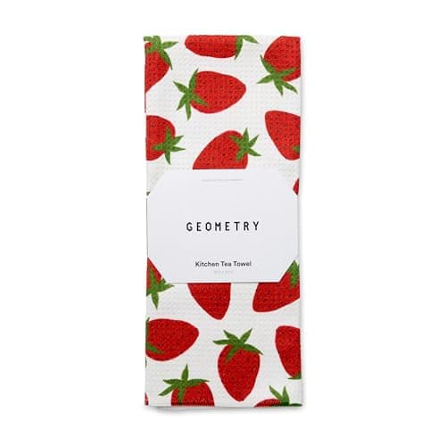 GEOMETRY Tea Towels – Spring & Summer Collection – Quick-Dry, Ultra-Absorbent, Reusable Microfiber Kitchen Towels for Drying & Cleaning - Berry Sweet - 1 Pack