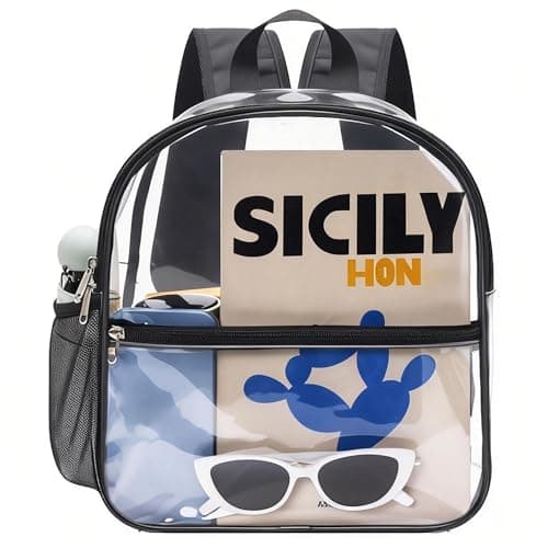 LEEPONE Clear Backpack for Stadium Events, Black