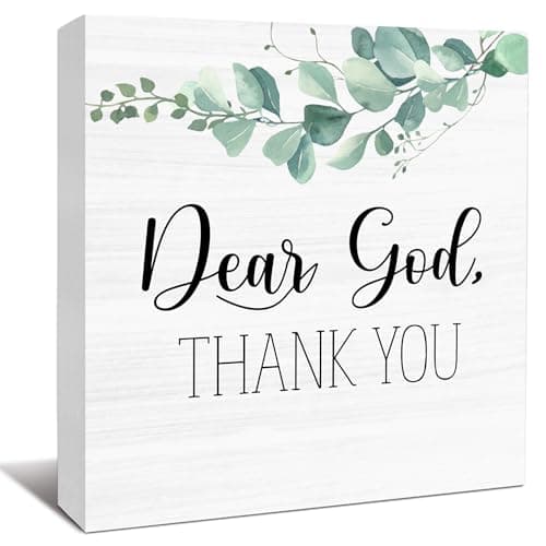 Farmhouse Decor, Christian God Home Decorations, Aesthetic Entry Way Table Shelf Wood Box Decor, Living Room Table Accessories, Boho Office Decorations For Work (05)
