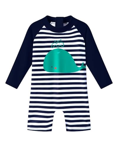 Redair Baby Swimsuit Boy Whale Navy Blue Toddler Bathing Suit Boy 0-3 3-6 Months 0-3 Month Swimsuit