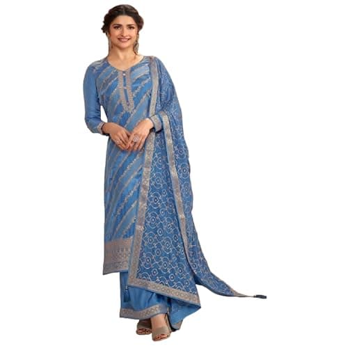 stylishfashion Indian Reception Wear Shalwar Kameez Dress Stitched Pakistani Women's Palazzo Suits (US, Numeric, 50, Regular, Regular, Blue 1)