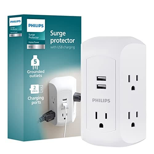 Philips 5-Outlet Extender, Gro...y Install, White, SPS5002WA/37