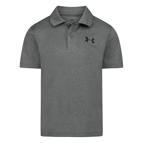Under Armour Boys' Matchplay Short Sleeve Golf Polo, Lightweight Performance Stretch, Logo Detailing, Castlerock Twist, 5
