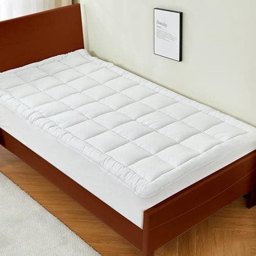 KUTUU Twin XL Mattress Pad Cover for College Dorm, Cooling Mattress Topper for Twin Extra Long Bed with 6-21 inches Deep Pocket, 39x80 Inches, White