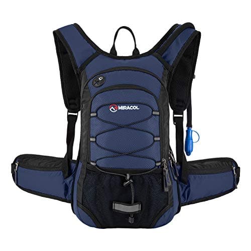 Hydration Pack Hiking Water Ba... Bag with 2L Bladder Navy Blue