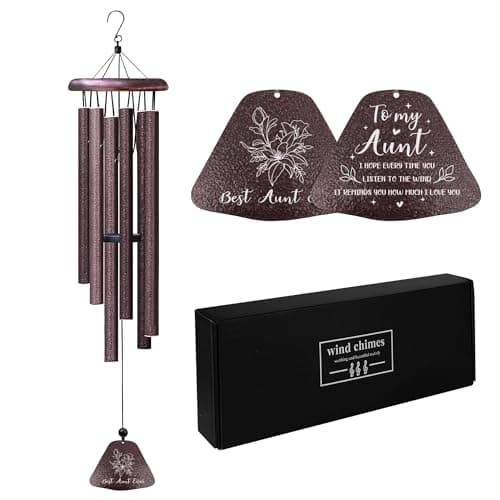 Coolertaste Mothers Day Aunt Gifts, Best Auntie Ever 32" Wind Chimes, Aunt Birthday Gifts, Best Auntie Gift Ideas from Niece, Cool for Aunts, Funny Aunties Windchimes from Nephew