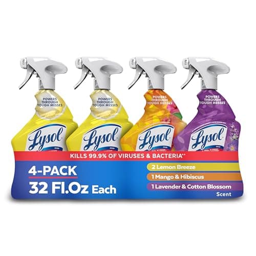 Prime: 4-Pack 32-Ounce Lysol All Purpose Disinfecting Cleaner Spray (Lemon Breeze, Lavender & Mango) $12.91 w/ S&S + Free Shipping $13.59