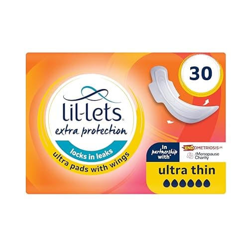 Lil-Lets Extra Protection Ultra Pads X 30 (3 Pack), with Wings, for Extremely Heavy Flow Periods and Perimenopause