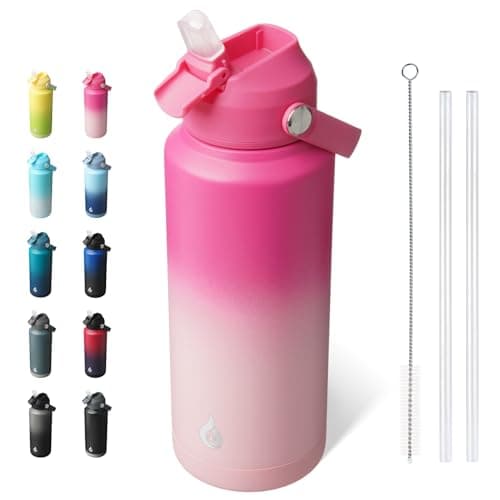 BJPKPK Water Bottle with Straw... Cups, Flasks, Tumblers,Cherry