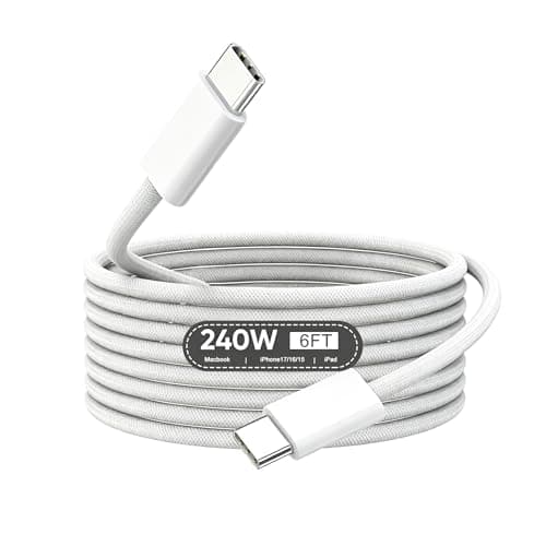 240W USB C to USB C Cable,[MFi Certified] 6FT C to C Cable Fast Charging for MacBook Pro/MacBook Air, iPad Pro 13-inch/Air/Mini, iPhone 17 16 15 Pro Max, Samsung Galaxy S26,140W/100W /65W/45W/35W/20W