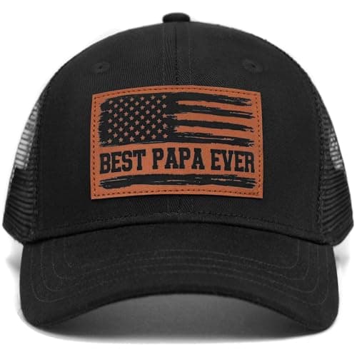 Fathers Day Dad Papa Gifts from Daughter Son Wife, Unique Men's Hat for Dad Grandpa Husband, Leather Pattern Baseball Cap