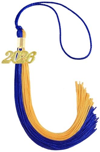 GRADFTY Blue and Gold Graduation Tassel 2026 for Grad Cap and Graduation Ceremony Accessory Decoration