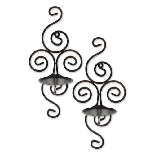 Scrollwork Candle Wall Sconce 13" Tall