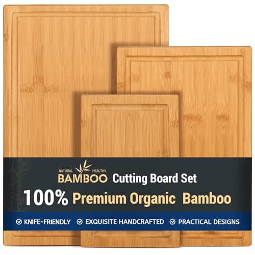 Hiware 3-Piece Bamboo Cutting Board Set for $10 + free shipping w/ Prime