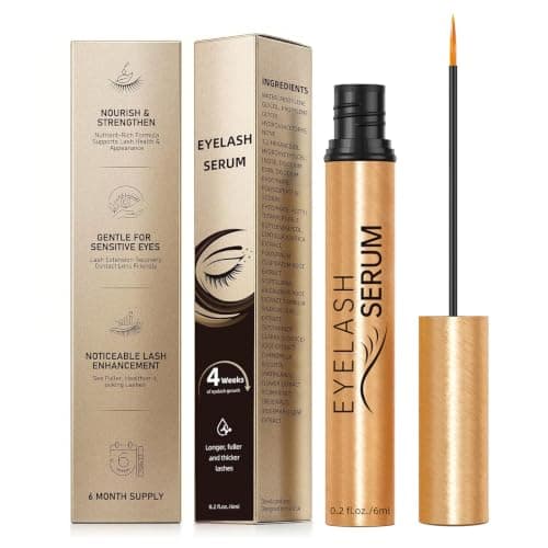 Lash Serum for Eyelash Growth with Multi-Peptide, Vegan Eyelash Serum Enhancer for Sensitive Eyes, Thicker Formula for Longer, Fuller-Looking Lashes