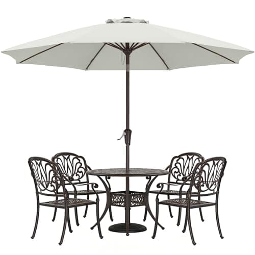 $35.94: ABCCANOPY 9FT Outdoor Patio Umbrella, 8 Ribs Table Umbrella w/Crank, Light Beige