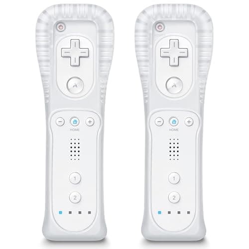 ADHLEK Wii Controller 2 Pack,Wii Remote Controller for Nintendo Wii with Silicone Case and Wrist Strap,White