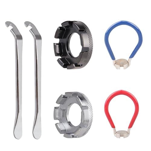 LIGHUFEIC 6PCS Bicycle Spoke Wrench Bike Repair Tool Kit Forged Steel Bike Spoke Wrench Kit - Correctly Adjust Your Bicycle Wheel Rim