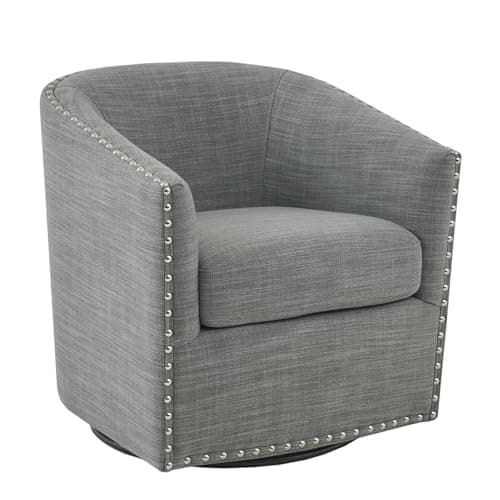 Madison Park Swivel Barrel Acc... Office, 28" Wide, Grey, Tyler