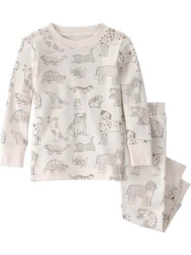little planet by carter's Neutral 2-piece Pajamas made with Organic Cotton, Pet Print, 6