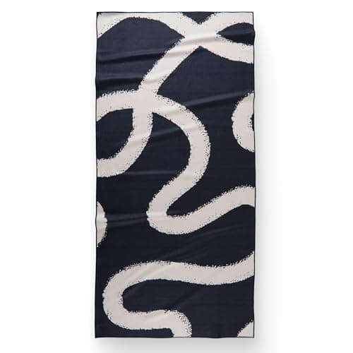 GEOMETRY Micro-Loop Beach Towel – Spring & Summer Collection – Quick-Dry, Sand-Resistant, Ultra-Absorbent Compact Towel for Beach & Travel (Wind Down)