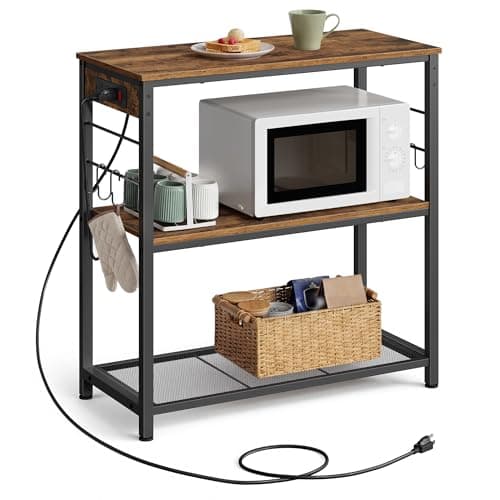 VASAGLE Kitchen Island with Po...c Brown and Black UKKI102KD02S