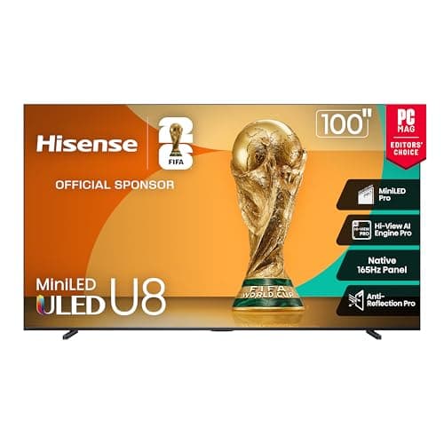 $2799.99 | 100″ Hisense U8 Series Mini-LED ULED Google Smart TV (100U8QG) at Amazon