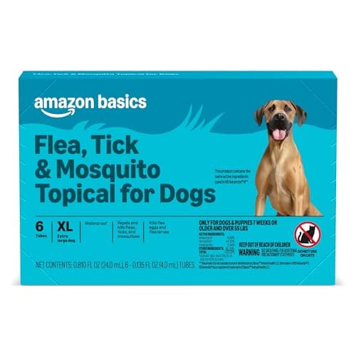 Amazon Basics 6-Count Flea, Tick & Mosquito Topical Treatment for X-Large Dogs for $20 w/ Prime + free shipping