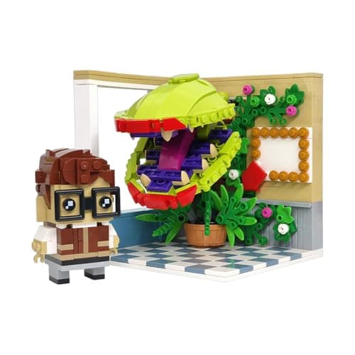 Horror Little Shop Building Blocks Set, Creepy Audrey 2 & Seymour Figure in Shop, Compatible with Lego 853792 Accessory, Interactive Horror Piranha Plant, Gift for Film Fans, Friends