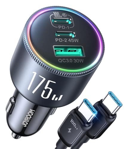 Joyroom 3-Port up to 175W Car Charger w/ 4' 100W USB-C Cable $12.49 + Free Shipping w/ Prime or on $35+