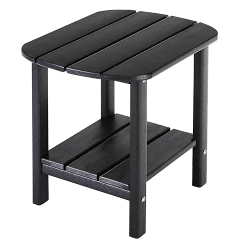 LZRS Double Adirondack Side Ta...nce & Weather Resistant(Black)