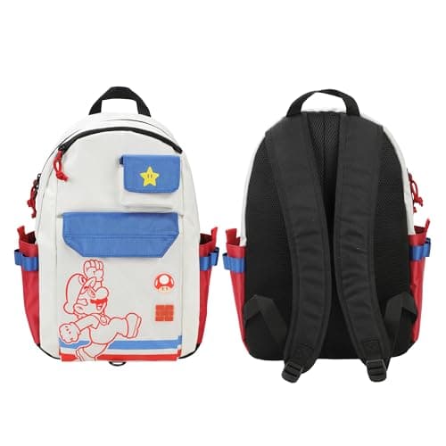 Bioworld Super Mario Bros Mario Jump Pose 19" White Backpack