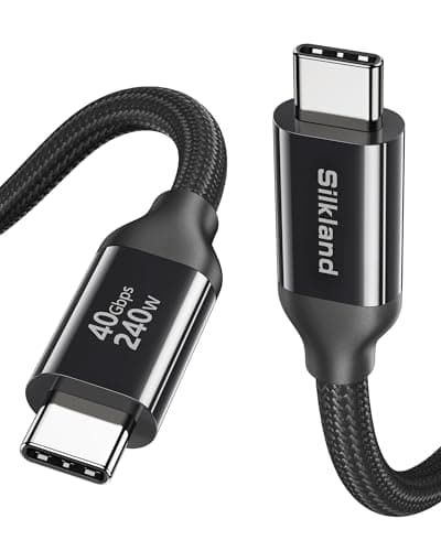 Silkland USB 4 Cable for Thunderbolt 4 [5FT/1.5M], 40Gbps Data Sync, 8K/5K@60Hz, 240W Fast Charging, USB C Thunderbolt Cable, Compatible for MacBook, iPhone 16, iPad, SSD, Docking, eGPU, Black
