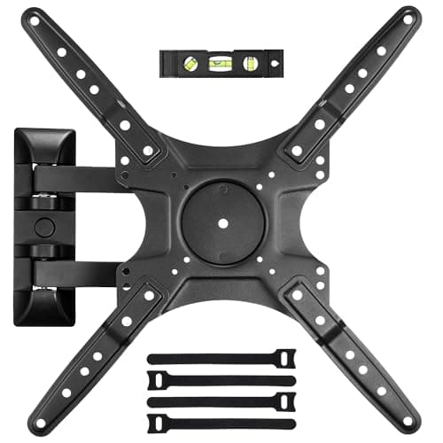 Full Motion TV Wall Mount, Corner Wall Mount TV Bracket for Most 26-55 inch Smart Tvs, Universal Articulating Tv Mount with Extension Arms, Tilt, Swivel, Leveling, Max VESA 400x400mm up to 86 lbs